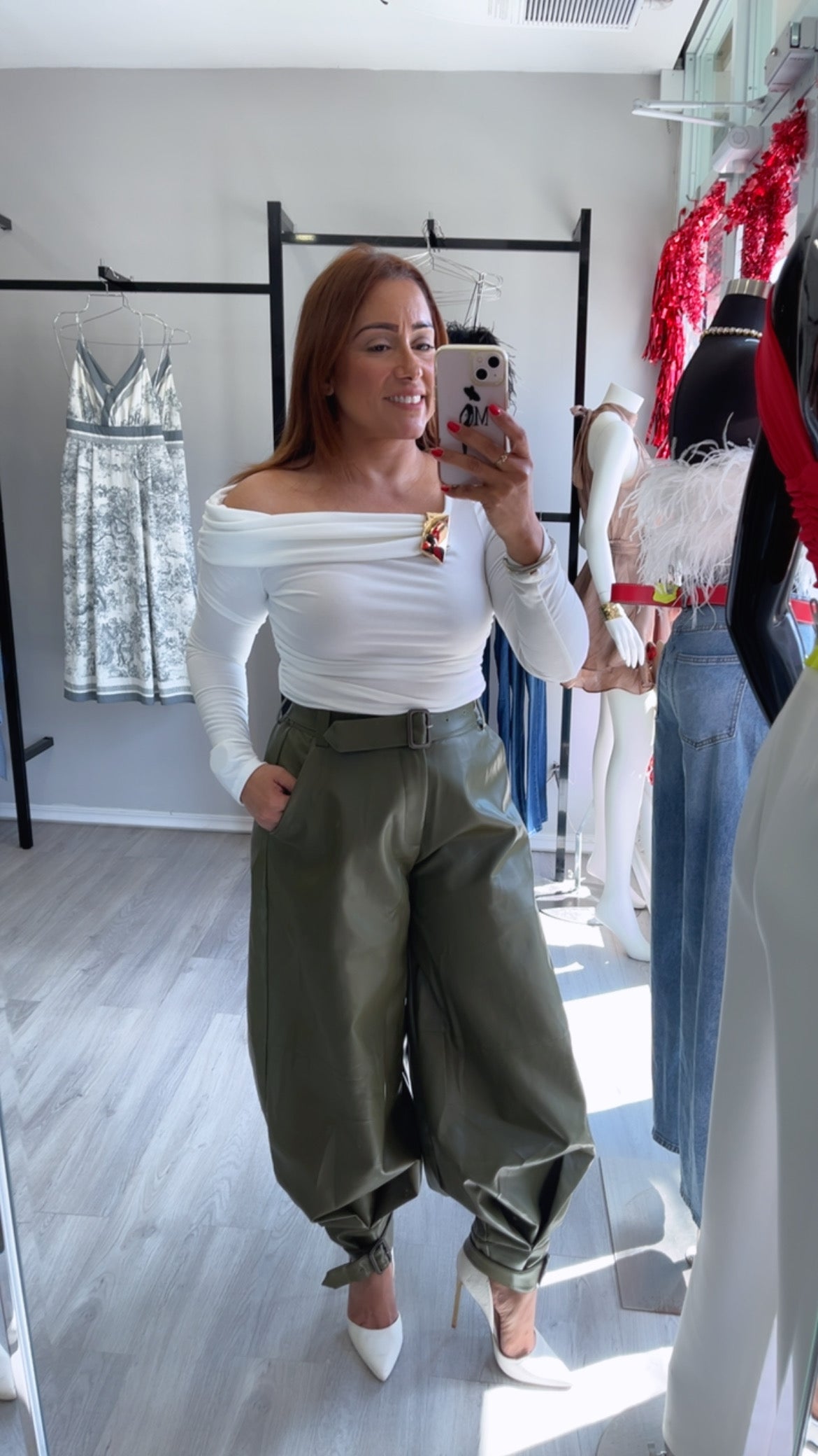 ALADDIN GREEN LEATHER PANT