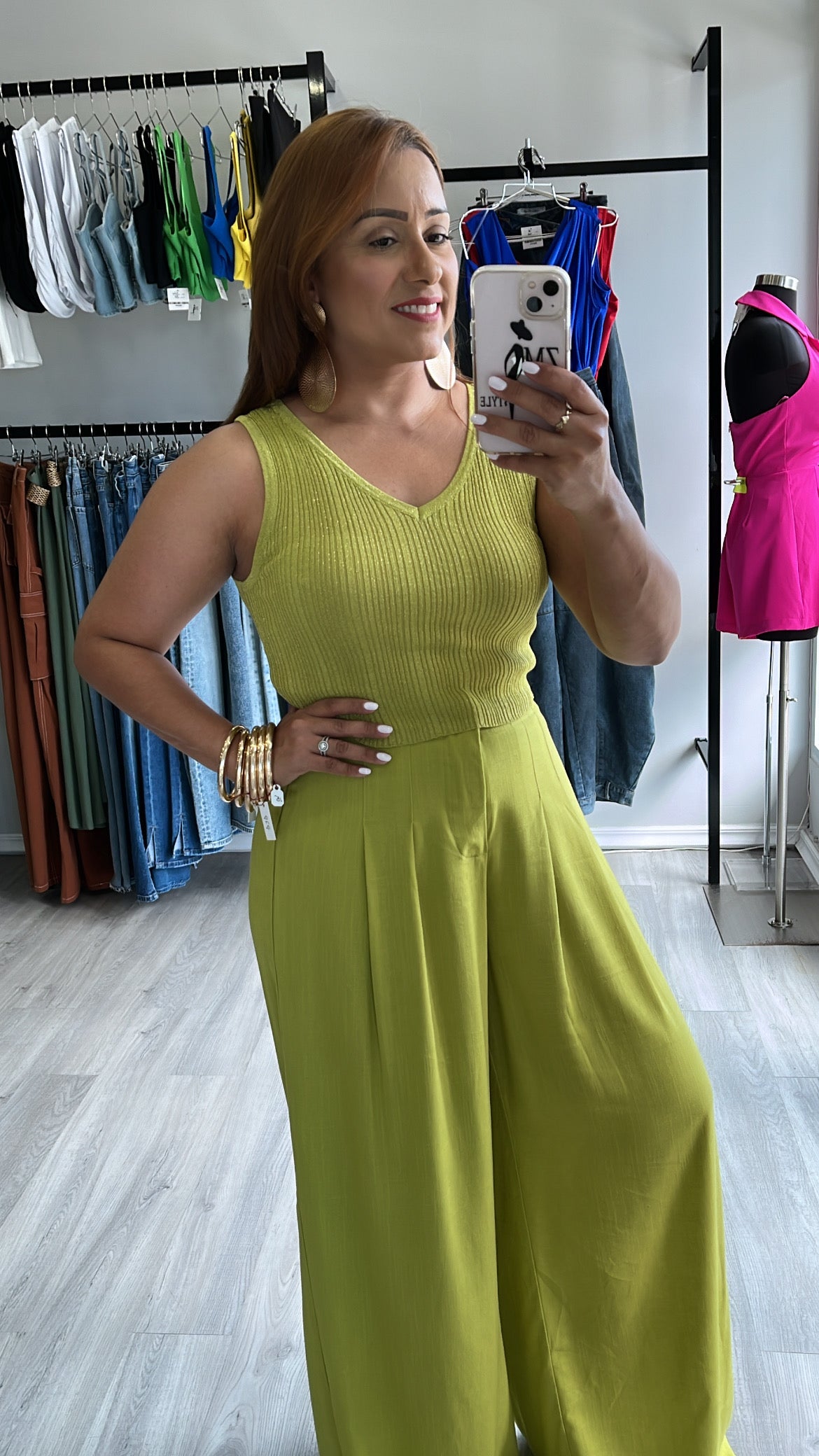 GREEN CASUAL PANT SET