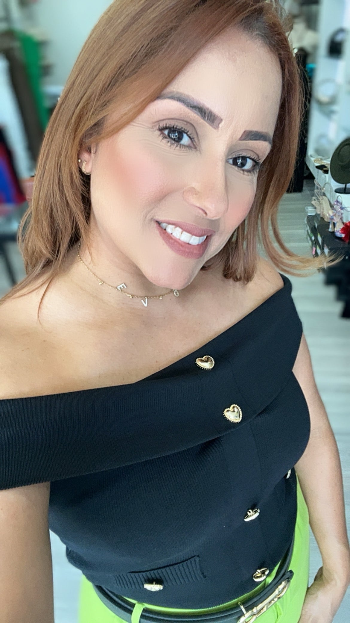 BLACK OFF SHOULDER TOP