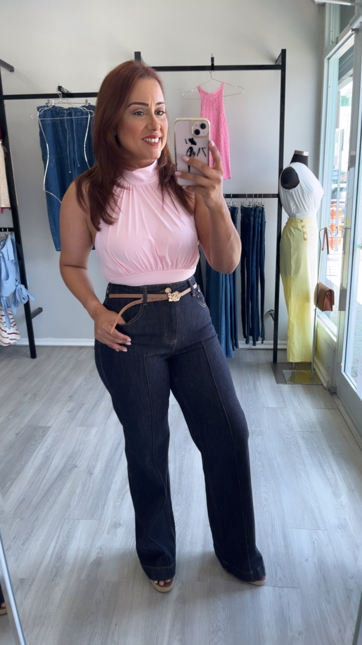 PINK HALTER TOP