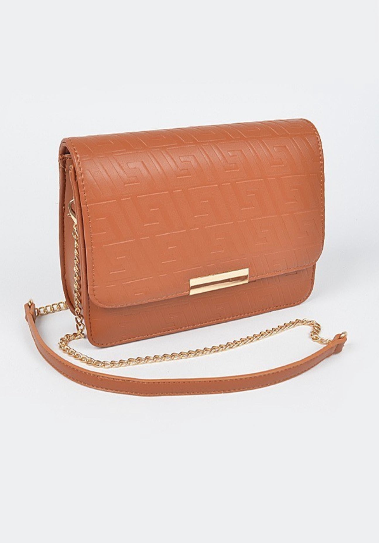FAUX LEATHER FLAP BAG