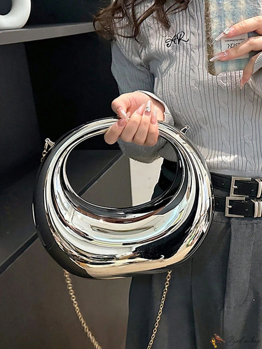 METAL SILVER HANDBAG