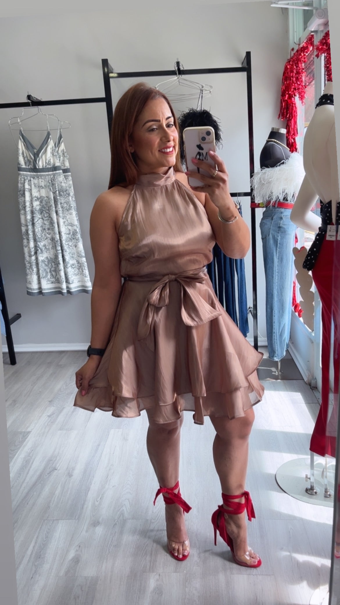 SATIN BRONCE DRESS