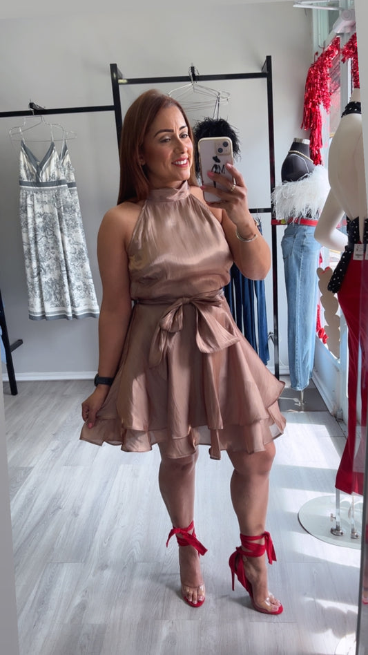 SATIN BRONCE DRESS