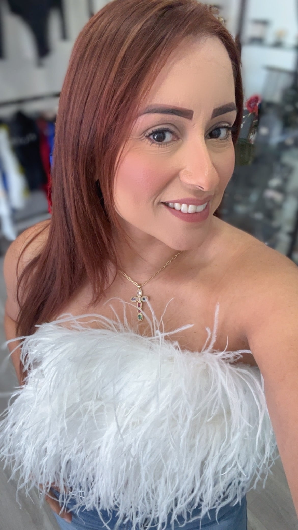 FEATHERS CROP TOP