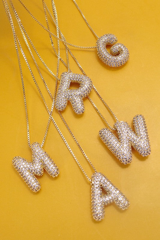 LETTER  RHINESTONE NECKLACE