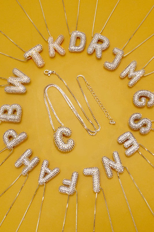 LETTER  RHINESTONE NECKLACE