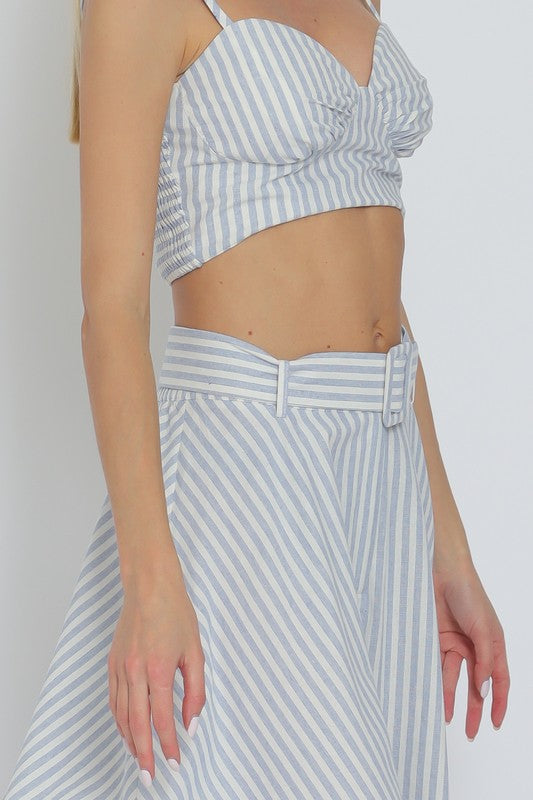 BELTED MIDI SKIRT SET