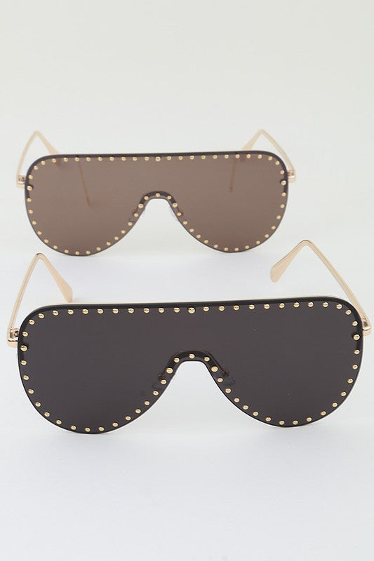 MULTI BEADED SHIELD SUNGLASSES